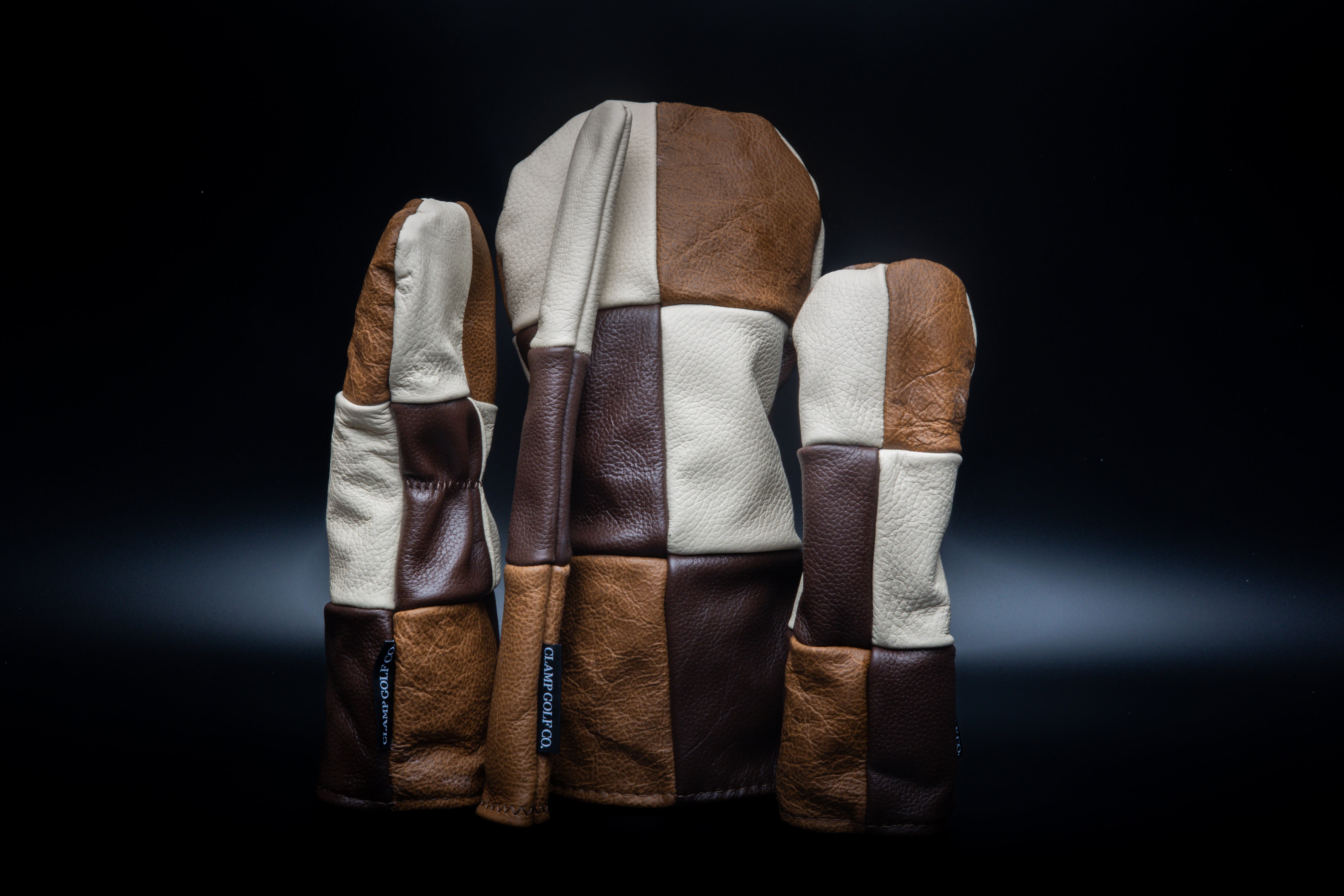 Brown Patchwork Genuine Leather Headcovers