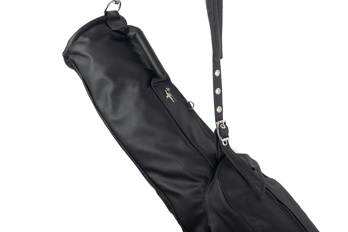 Black Genuine Leather Golf Bag