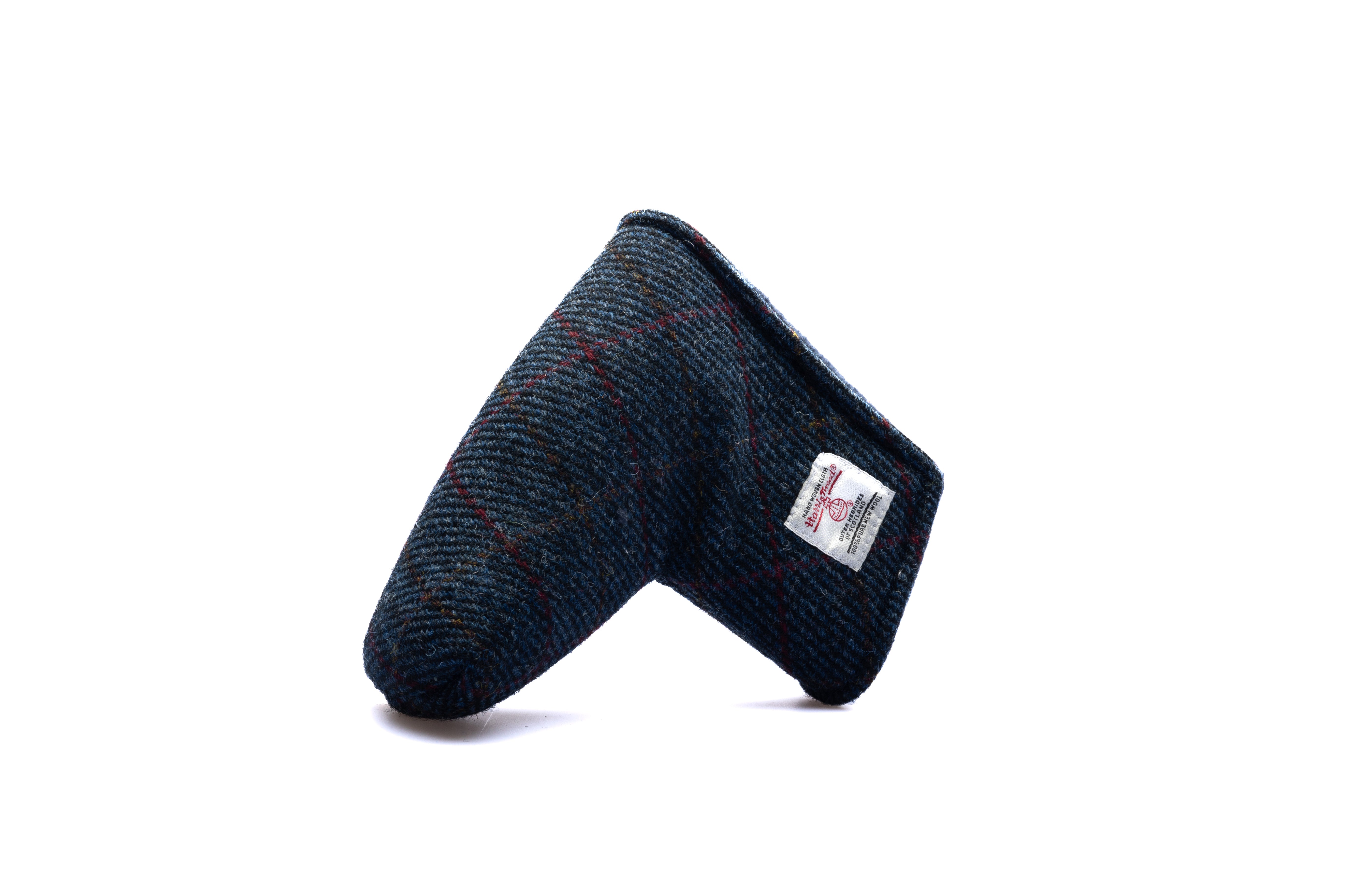 Dark Blue Twill with Red and Brown Overchecks Harris Tweed® Blade Putter Headcover