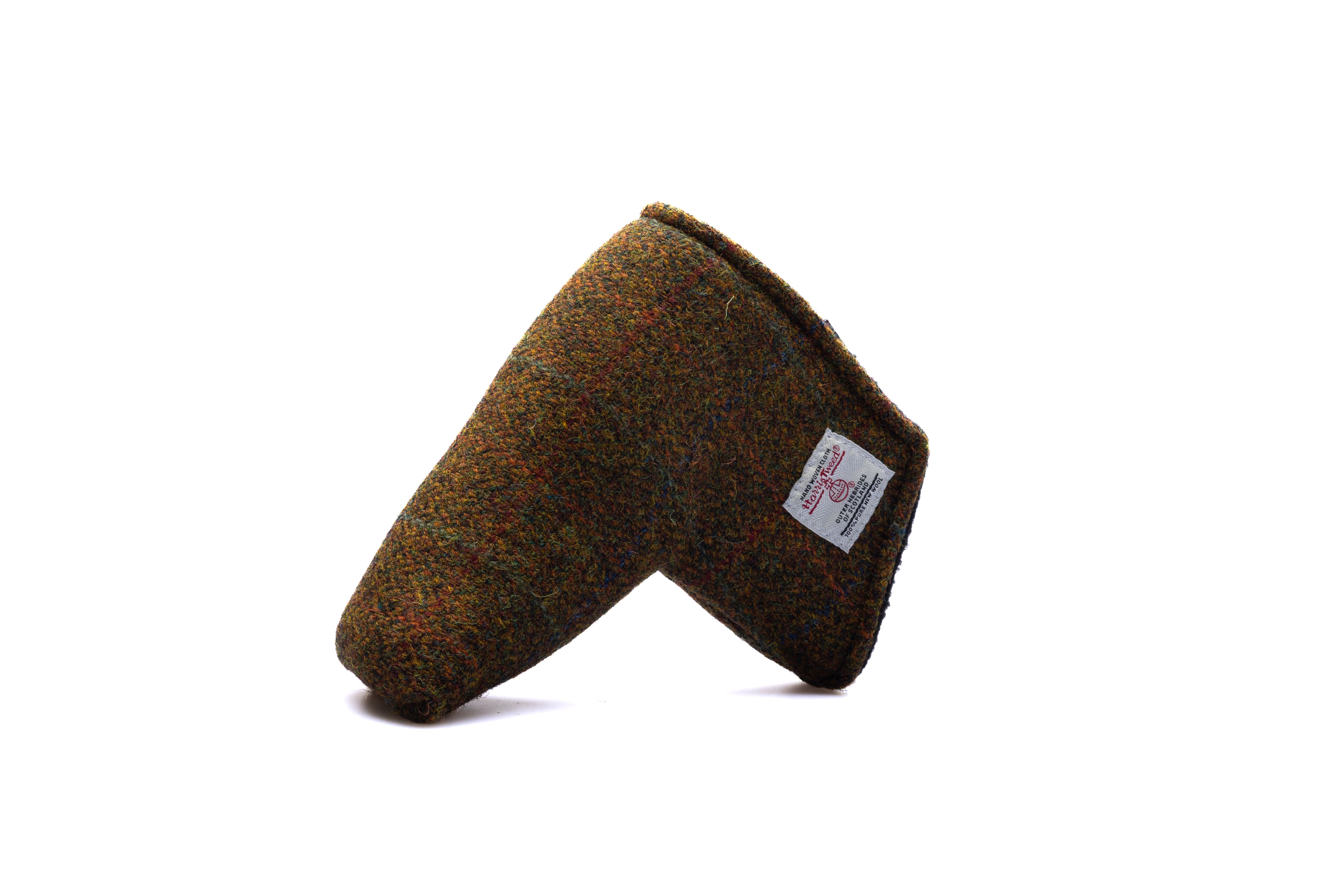 Rust and Green Mix with Blue and Green Overchecks Harris Tweed® Blade Putter Headcover