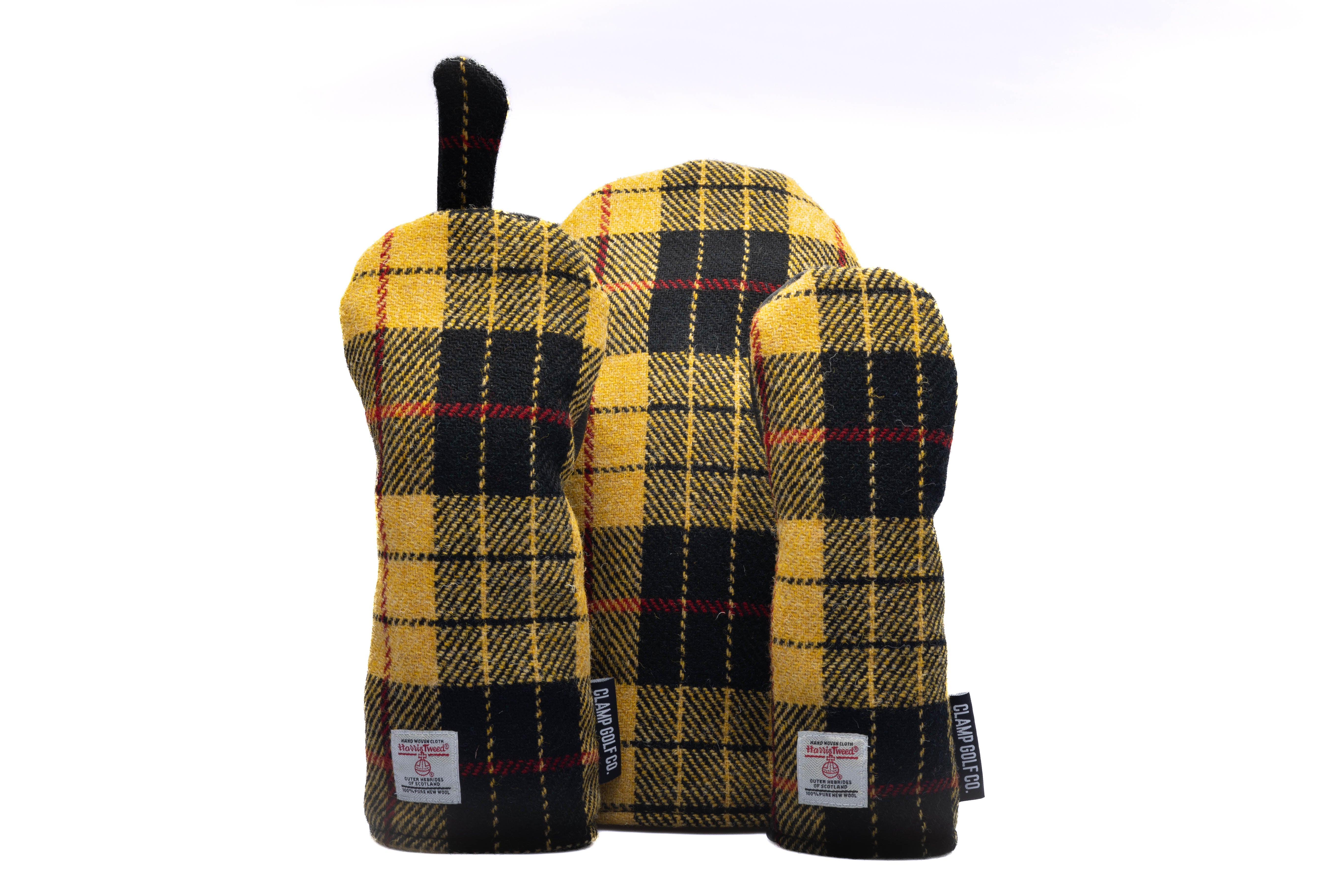 Yellow and Black Macleod Tartan Harris Tweed® Headcovers