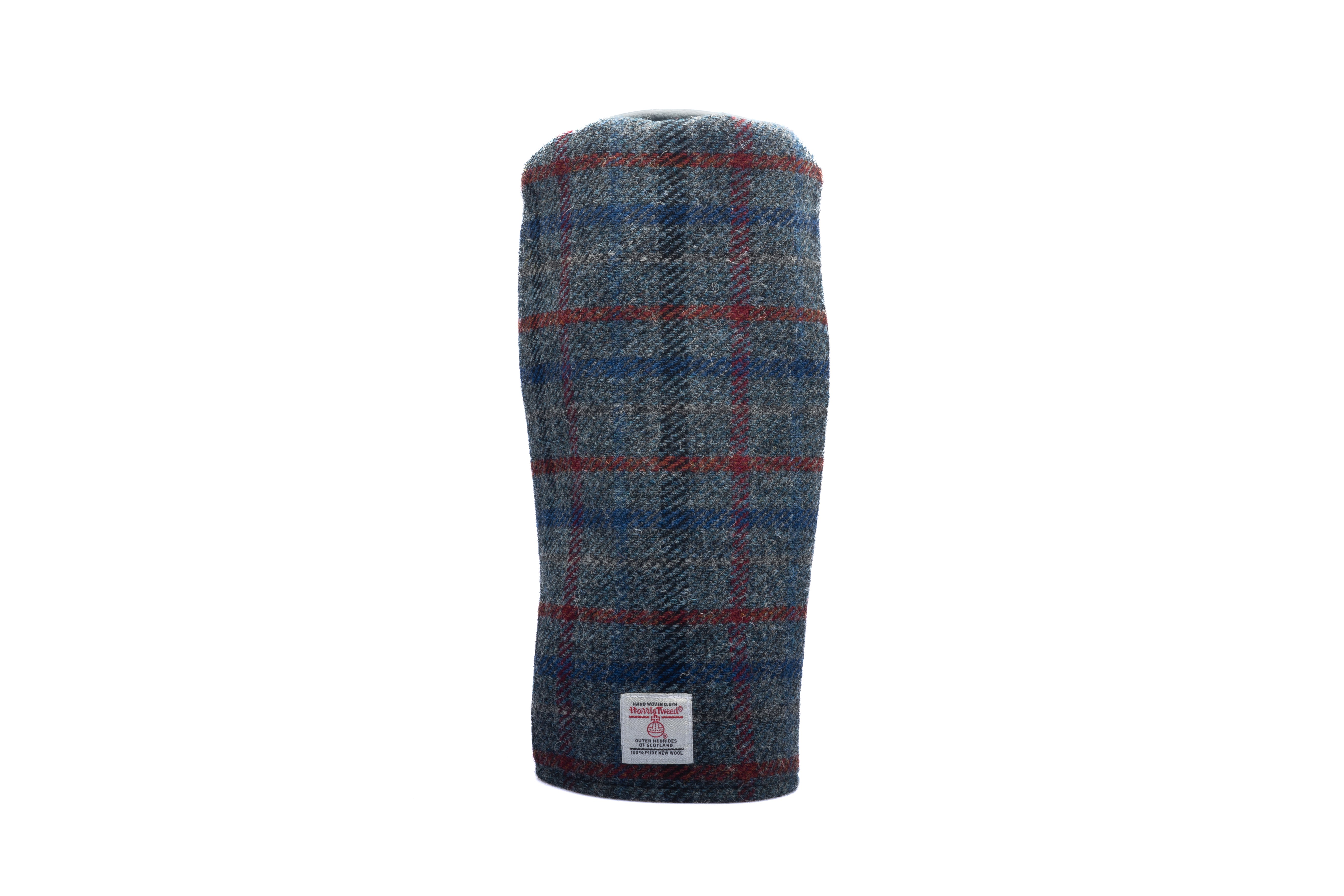 Grey with Red and Blue Multi Coloured Overchecks Harris Tweed® Headcovers