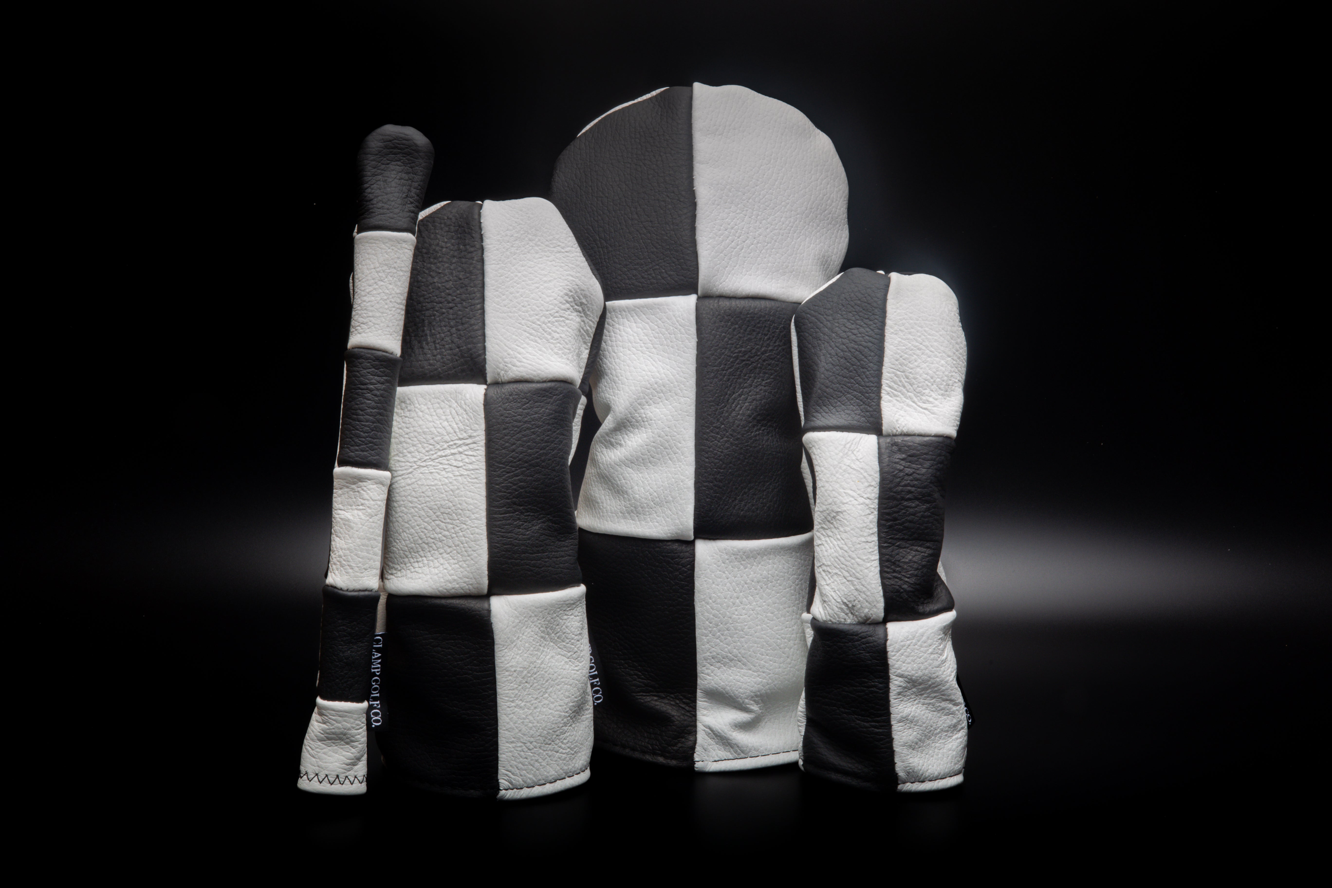 Black & White Patchwork Genuine Leather Headcovers