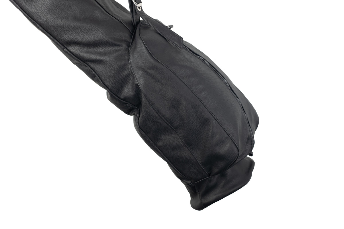 Black Genuine Leather Golf Bag