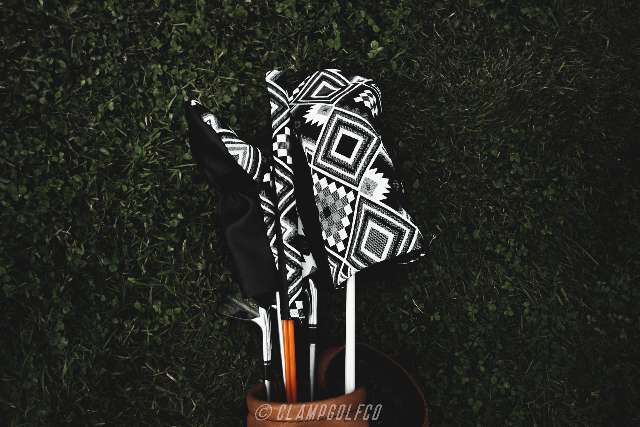Black and white aztec headcovers
