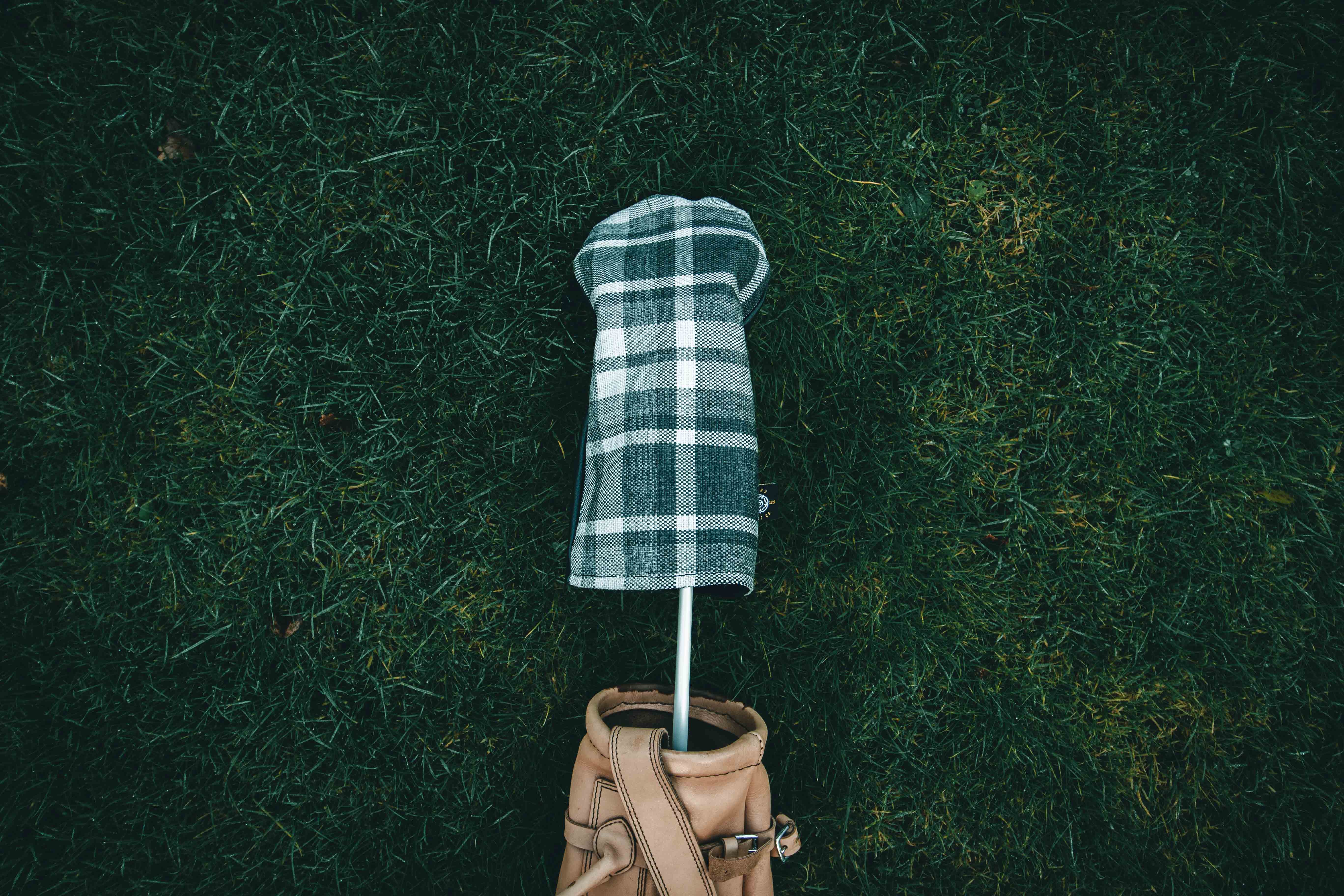 Grey Checked Tartan Headcovers