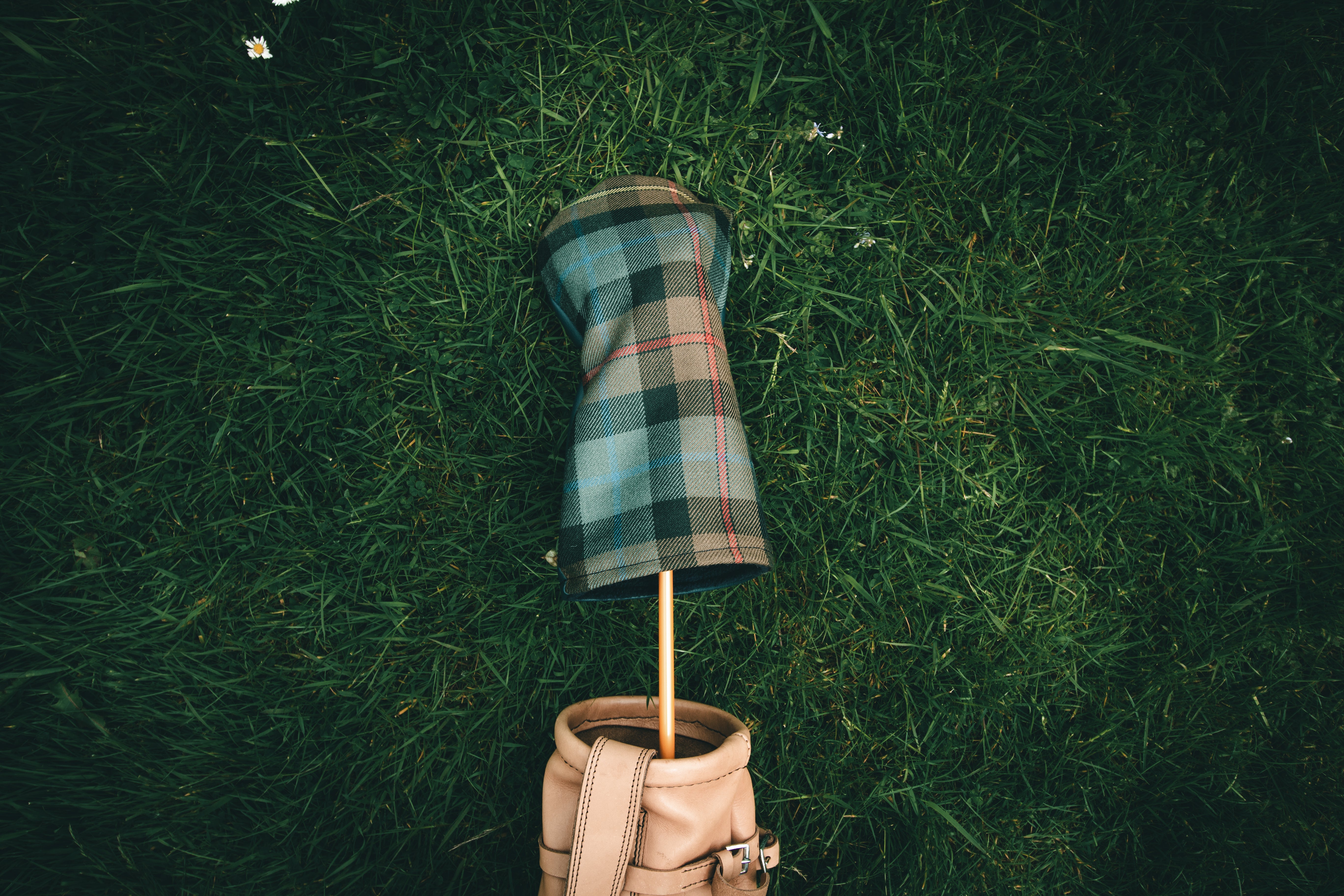 Smith weathered tartan headcovers