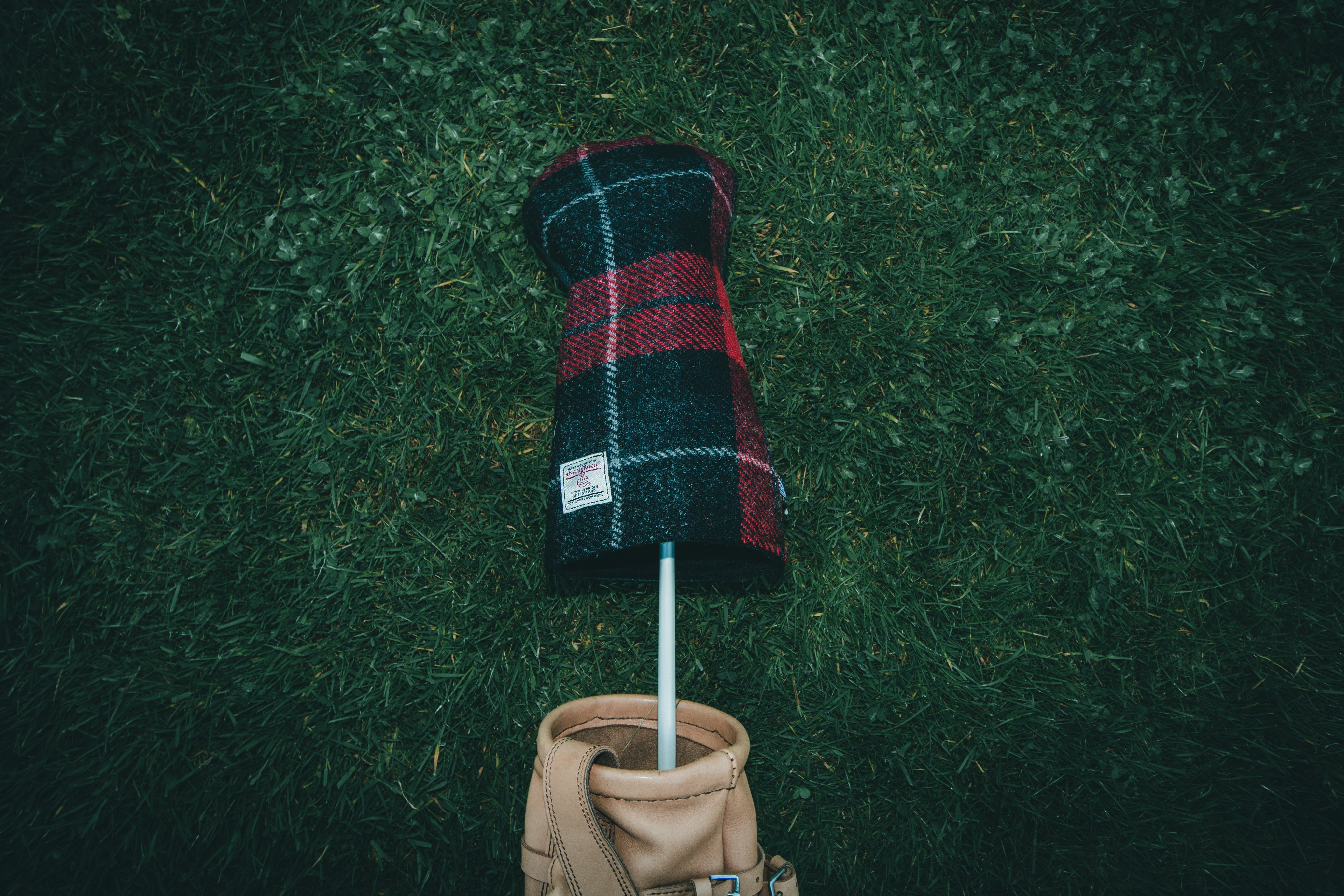 Black & Red Tartan Check Harris Tweed® Headcovers