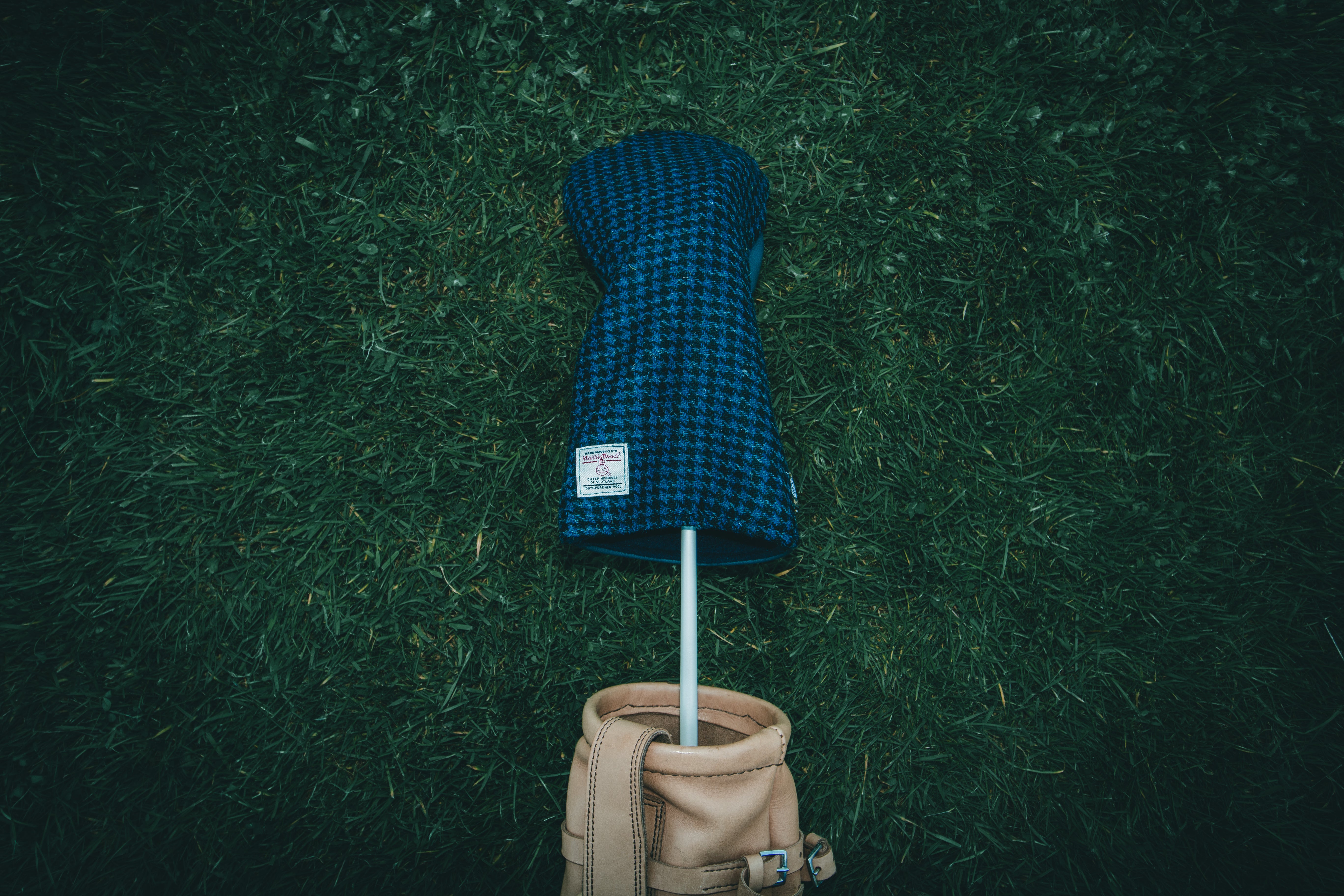 Navy Blue & Black Houndstooth Harris Tweed® Headcovers