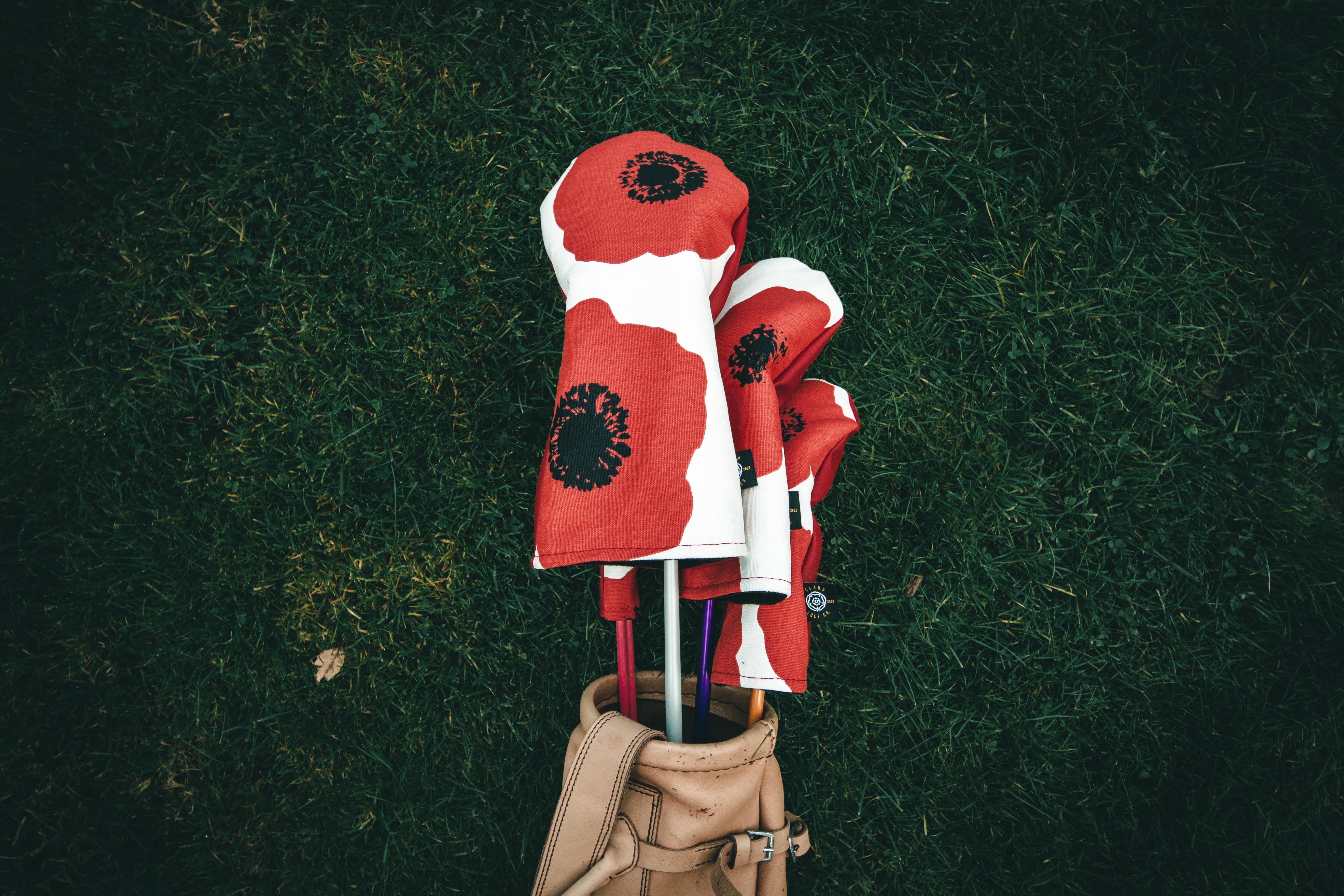 Red poppy headcovers